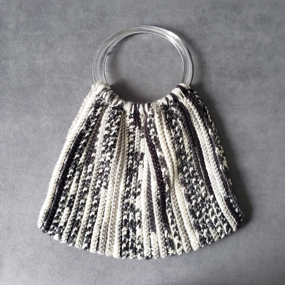 Handmade knitted bangle bag